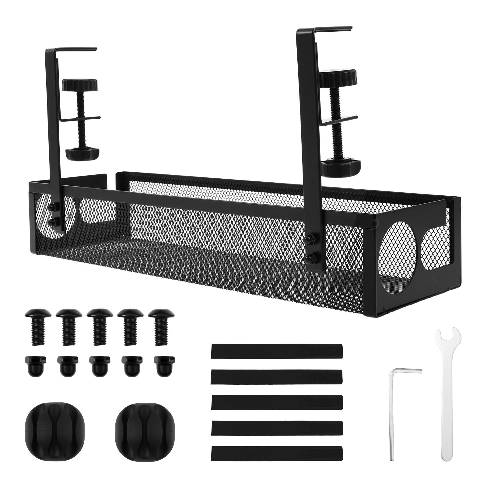 

Підстольна система управління кабелями Без свердління Економія місця Підстольний тримач для дротів з затискачем Тримач для шнурів подовжувача для дому чорний