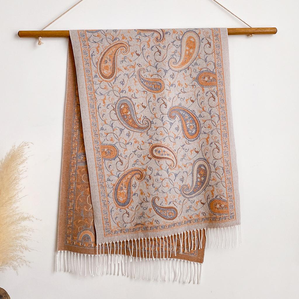 Imitation Cashmere Scarf, Air-conditioned Room Warm, Cashew Texture Fashion Shawl, Thickened Warm Scarf In Autumn and Winter