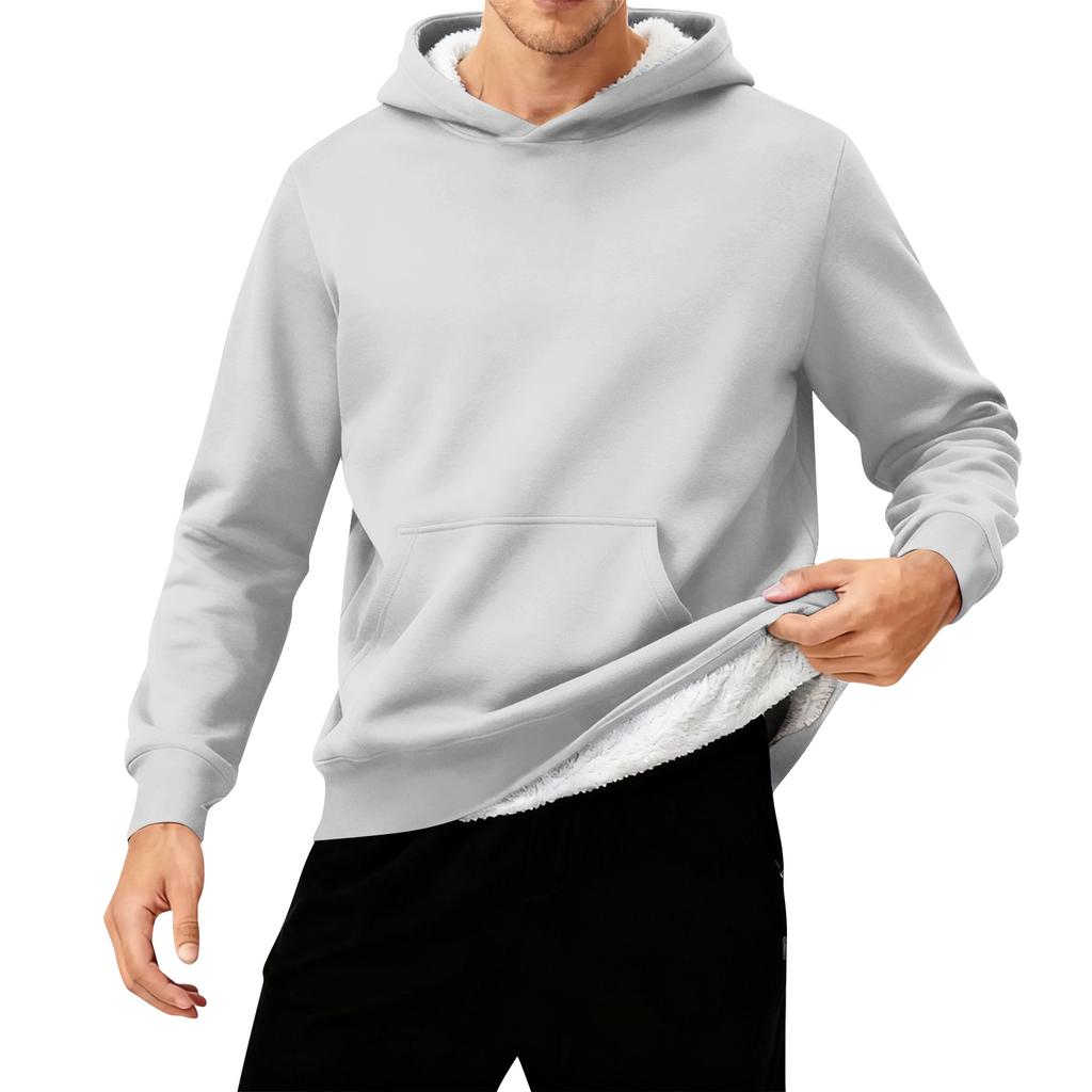 Men's Hooded Fleece-Lined Thick Warm Sweatshirt