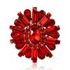 Vintage Crystal Flower Brooch for Women Unisex Rhinestone Pins Casual Party Accessories Gifts