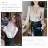 Shirt Long Sleeve Korean Pearl Ruffle Plus Sizes Perfect for and Casual and Winter [CCGGOWMM] High-quality Women's Blouse, Top, Stand-Up Collar,