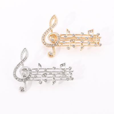 Elegant Music Note Brooch, Music Note Pins Inlaid with Diamonds Beating, Bags, Clothes Accessories, Spot