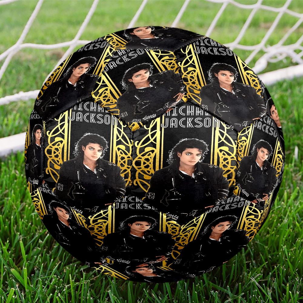 Michael Jackson Print Size 5 Soccer Ball, Standard Match Football for Sports Game and Team Practice, Ideal Gift for Soccer Fans