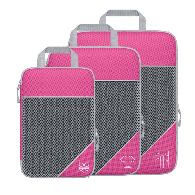 

Комплект компресійних сумок для зберігання подорожей із сумкою для взуття та сітчастим візуальним органайзером для валізи