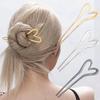 1Pc French Vintage Metal Heart U Shaped Hair Pins Hair Sticks Hair Fork Elegant Hairstyle Chignon Accessories for Women Girls