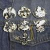 Charming Metal Crane Shape Brooch Fashionable And Decorative Enamel Pin All For