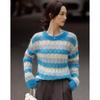 Demana Women's Merino Mohair Blend Hollow-Out Striped Knit Sweater