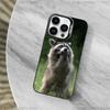 Raccoon Cute Animal Phone Case For iPhone 11,12,13,16,14,15,Mini,Pro,XS,MAX Black Matte Shockproof Cover