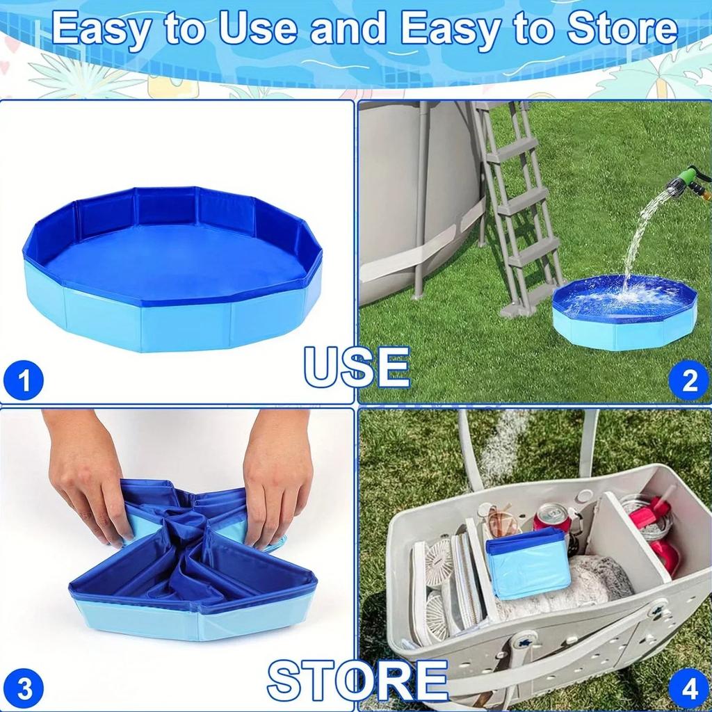 New Foldable Dog Swimming Pool Pet Dog Bathing Tub Pool for Small Dogs Pet Indoor Outdoor Cool Bathing Wash Bathtub Accessories