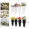 Black/White Wall-mounted Flower Stand,Metal Flower Stand with 4 Buckets 120*36cm for Organization and Display of Flowers
