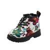 Children's Autumn Boots Retro Versatile Girl Platform Ankle Boots Fashion Embroidered Causal Kids Short Boots Round-toe Non-slip