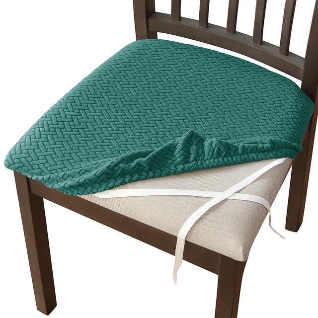 T -Shaped Jacquard Dining Chair Cushion Cover Elasticized Anti -Dirty Seat Cover For Dining Room Home Wedding Event Office Chair Cushion Slipcovers