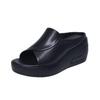 New Soft Leather Non-slip and Wear-resistant Mother Slippers Women's Summer 2025 Waterproof Platform Thick Bottom Fashion Outer Sandals