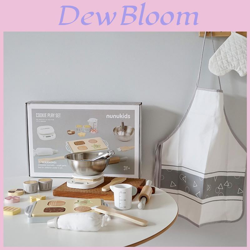 Wooden Baking Playset For Girls Kids Kitchen Toy Pretend Tea Set And Cake Cutting Fun