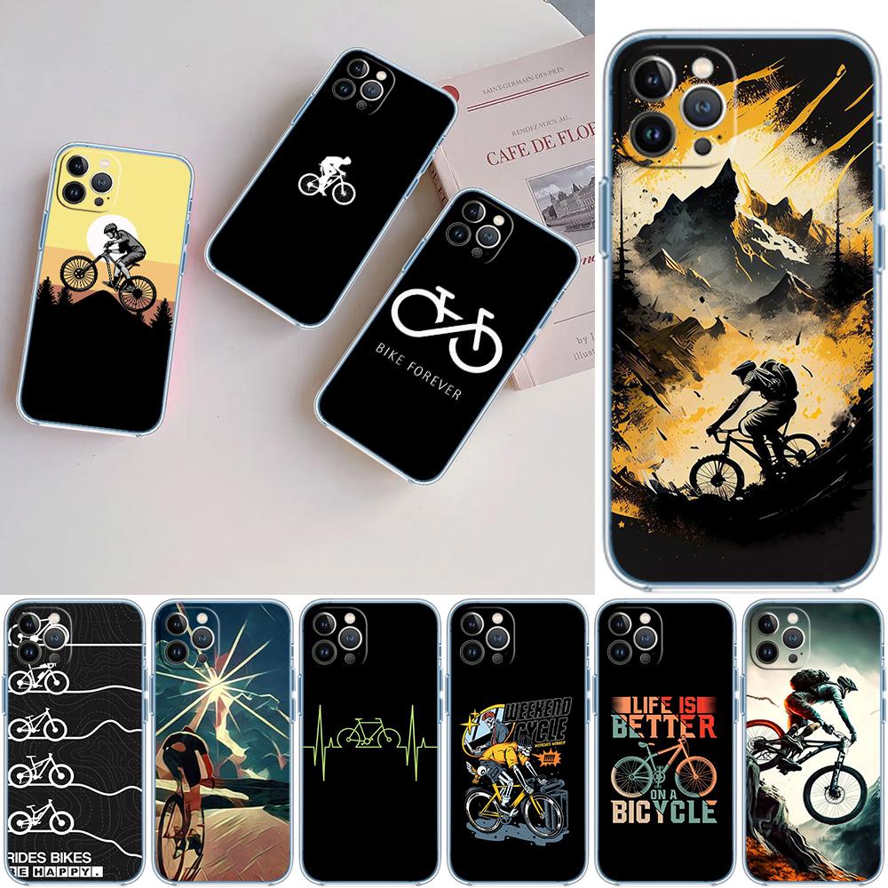 LO28 Cycling Bicycle Soft Shell Transparent Phone Case for Motorola Moto G7 G8 G9 G84 G85 G73 G24 G15 Z2 Play Power Plus