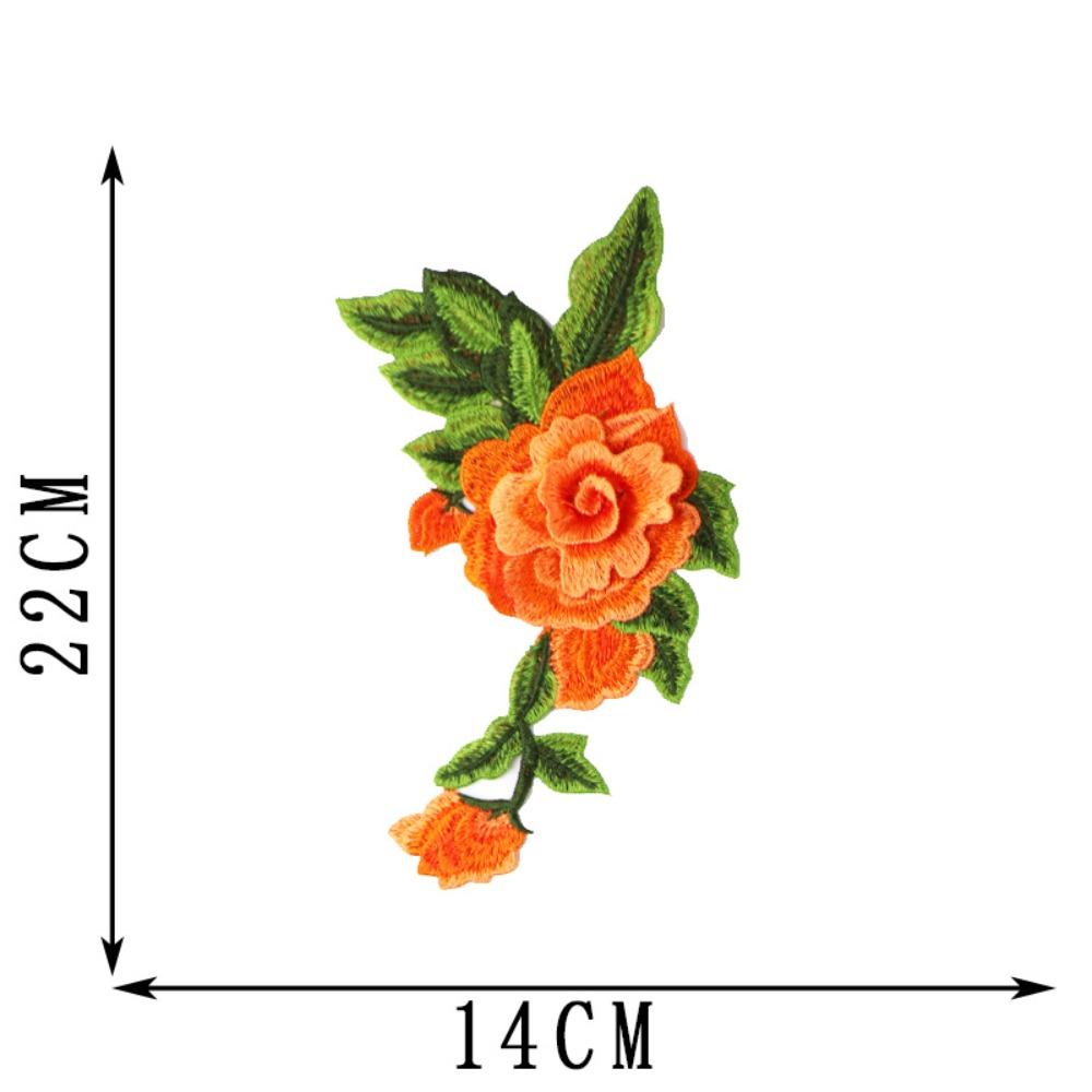 Polyester Fiber Embroidery Peony Patch 22*14CM Clothing Accessories Embroidery Floral Applique DIY Handmade