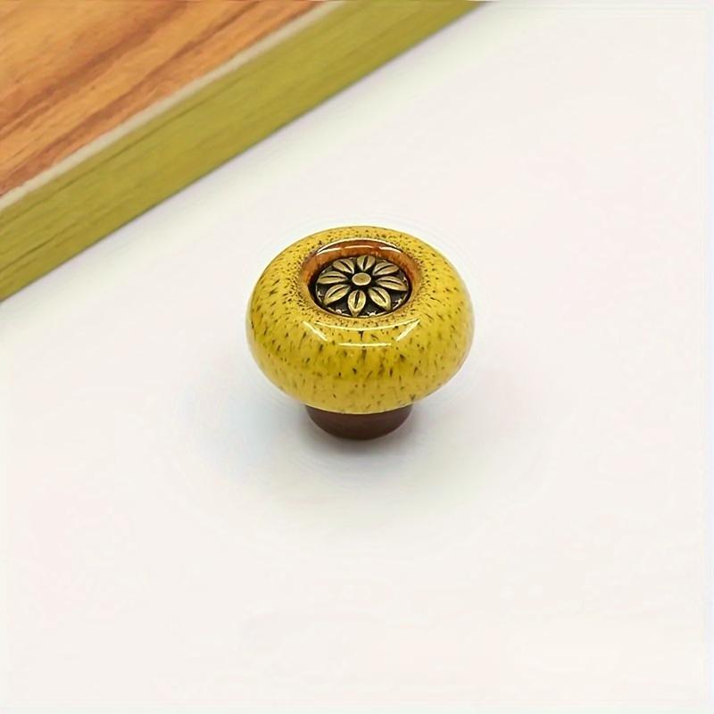 2 Pieces Colored Ceramic Cabinet Knobs, Leopard Glass Round Single Hole Pulls with Mounting Hardware for Closets, Drawers, Wine Cabinets