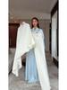 2026 Spring White Wide-Leg Pants Suit: Casual Two-Piece with Irregular Design