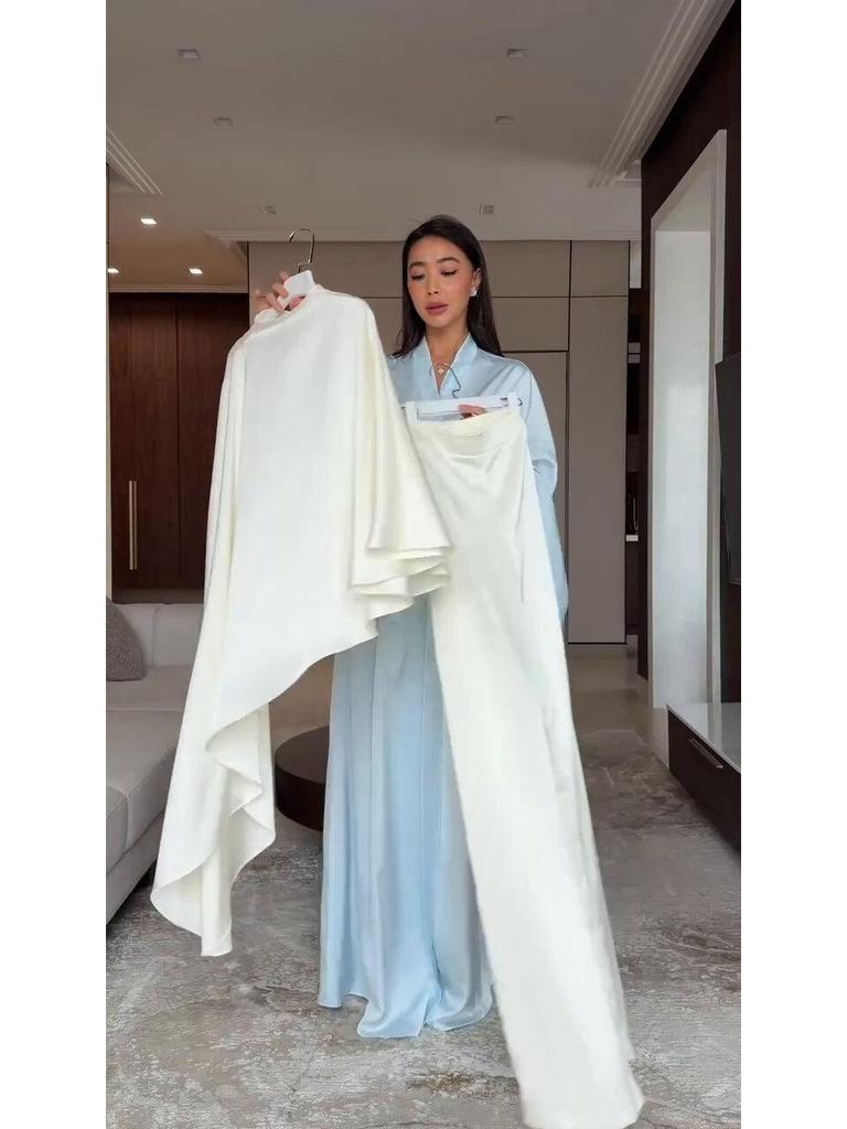 2026 Spring White Wide-Leg Pants Suit: Casual Two-Piece with Irregular Design