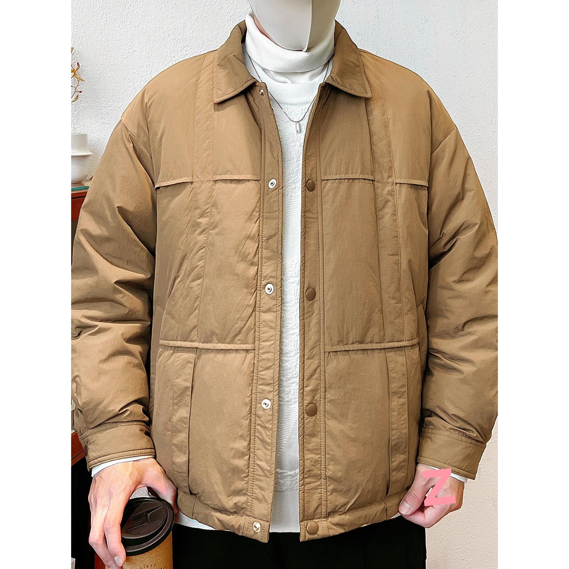 

Куртка Легкий Лацкан Ретро Зимняя Пуховая Куртка Мужская Сохраняет Тепло 3XL