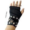 Black Fingerless Gloves with Buckle Straps YK Hot Girl Gloves Rivet Strap Gloves  JK Girl