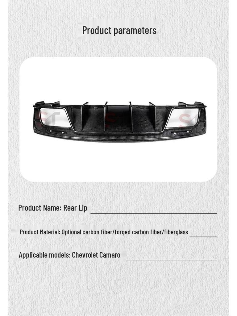 Carbon Fiber Rear Bumper Diffuser for Chevrolet Camaro Bumblebee