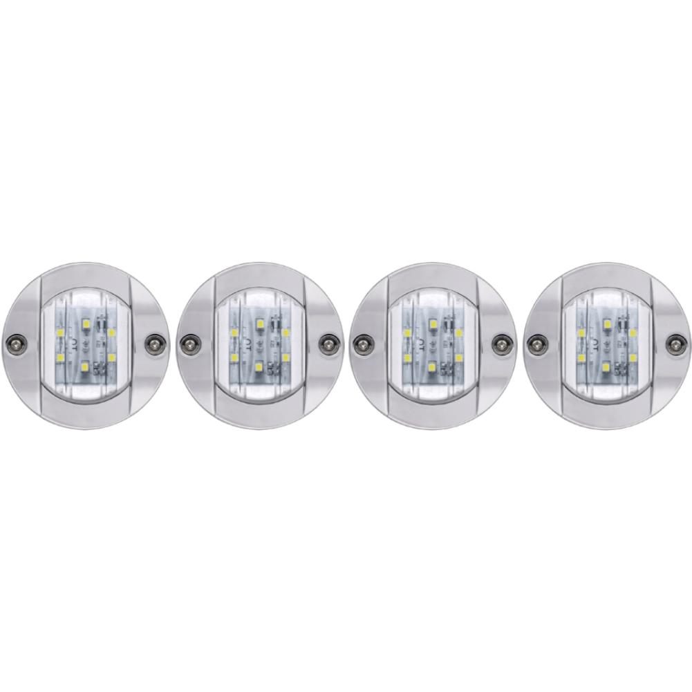 4 Pcs LED Boat Light 12V Round Marine Lamp LED Transom Mount Light for Boat Deck