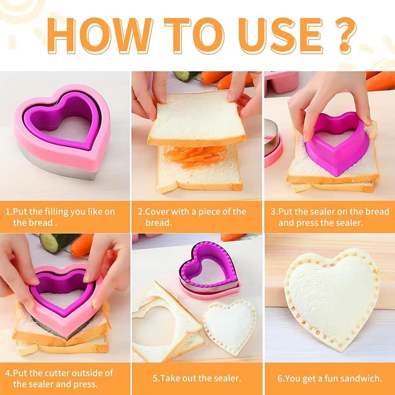 1 Pc Sandwich Cutter and Sealer Uncrustable Sandwich Maker for Uncrustables Peanut Butter and Jelly Sandwich Cookie Cutter Mold