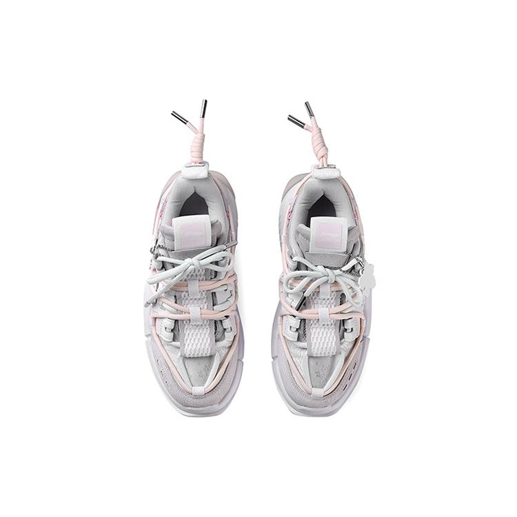 Li Ning Pan Gu Trek Cherry Blossom Collection Slip Resistant Abrasion Resistant Low Top Casual Shoes Women's Pink AGLQ194-1