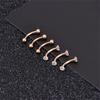 6Pcs 316 Stainless Steel Curved Barbell Eyebrow Lip Belly Ring With Shiny Zircon Fashion Body Piercing Jewelry