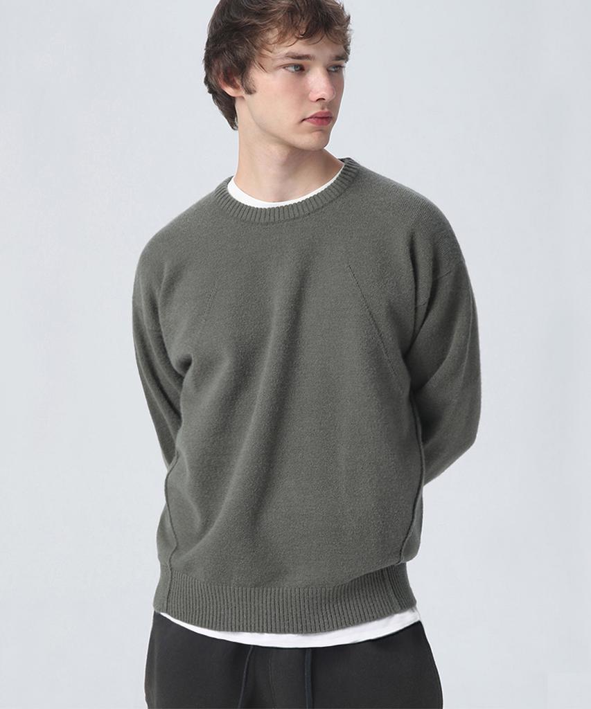 Beullumeol Pbt Wool Crew Neck Knit - Olive Green