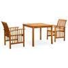 Day and Night - Day and Night Garden Dining Set 3 Pieces and Cushions Solid Acacia Wood