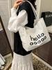 Women's Large Capacity Canvas Tote Bag - Summer Versatile Single Shoulder Bag with Letter Print
