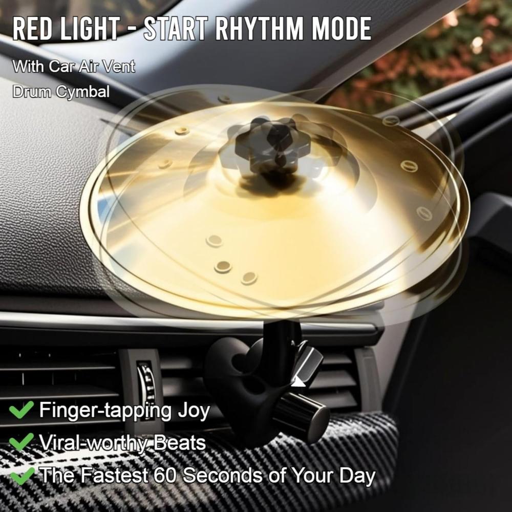 1Pcs Car Crash Cymbal Air Vent Mini Drum Car Hand-shooting Cymbals Car Drum Cymbal Air Vent Musical Instrument For Car Interiors
