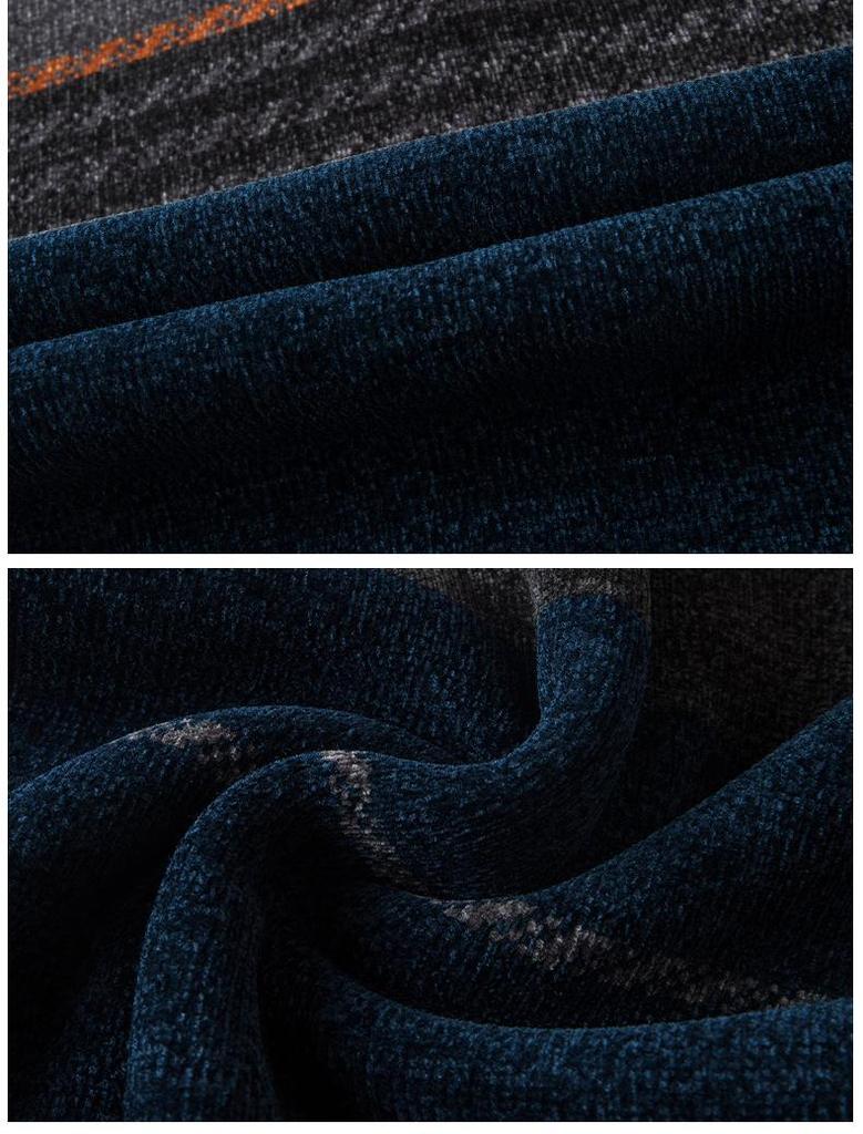 Men's Winter Half-Zip Chenille Fleece Sweater: Warm, Fashionable Color Block Knitwear with Stand Collar