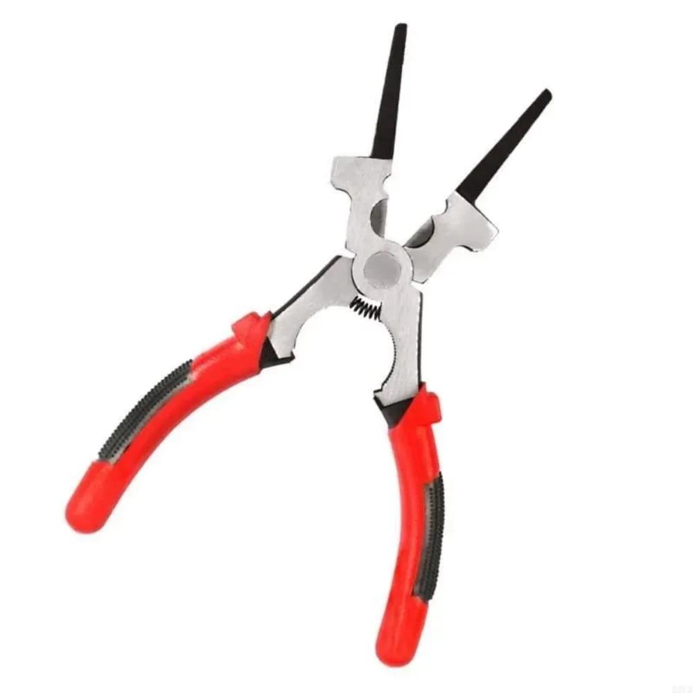 Ergonomic Red Welding Pliers with Wire Cutter Serrated Jaws for Holding Workpieces Securely Multi Functional Tool