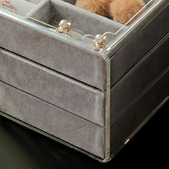 Zásuvková designová krabička na vystavení šperků Prachotěsná akrylátová dámská krabička na šperky s přívěskem pro ženy