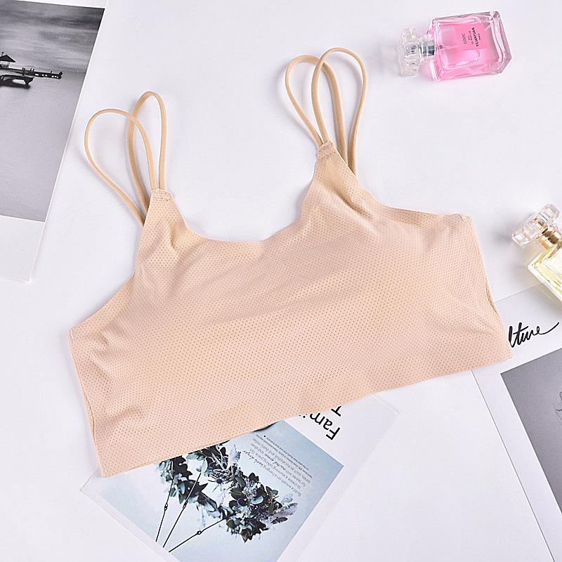 Anfen Miao Ice Silk Seamless Bandeau: Breathable, Anti-Exposure, Beautiful Crossed Back Top.