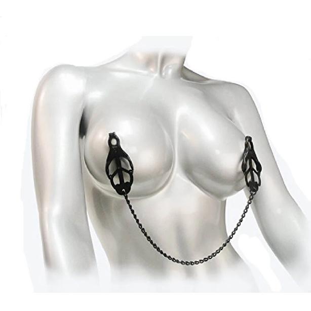 Metal Nipple Clamps Clips with Chain Clitoris Stimulator Steel Nipple Breast Clamps Slave Bondage Flirting Women Sex