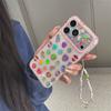 Holographic Strawberry Phone Case For iPhone 17 16 15 Pro Max Cute Glitter Clear Protective Cover with Wrist Strap