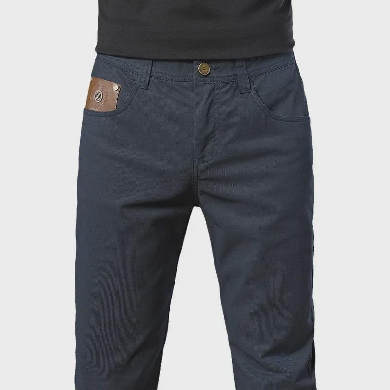 Men's Slim Fit Elastic Belt Cotton Suit Pants for Autumn/Winter 2024