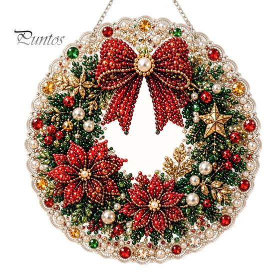 Kristalltextur Ornamente Weihnachten DIY Falsche Diamantmalerei Hängend, Weihnachtsmannkranz Acryl Anhänger, Perlen Kreative Fensterdekorationen Perlen Handwerk