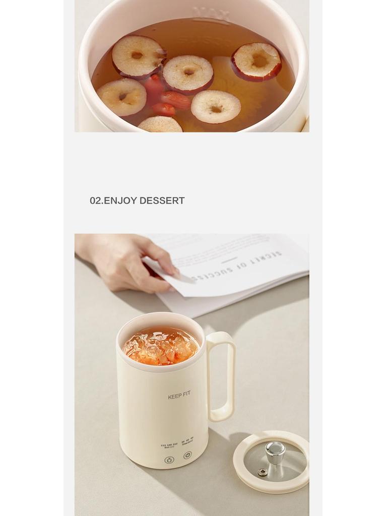 Portable Electric Tea Kettle with Timer and Infuser - All-in-One Stewing and Boiling Cup