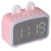 Mini Cartoon Clock Bluetooth Digital Speaker Multifunctional Smart Set Alarm Clocks for Bedroom OfficePink