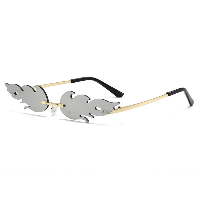 Flame Frameless Sunglasses Party Sunglasses Feather Sunglasses Metal