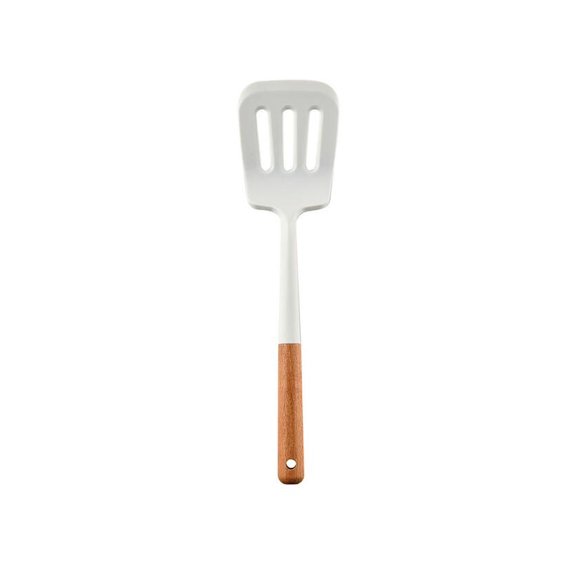 Oeny 3-Piece Wooden Handle Silicone Slotted Spatula Set