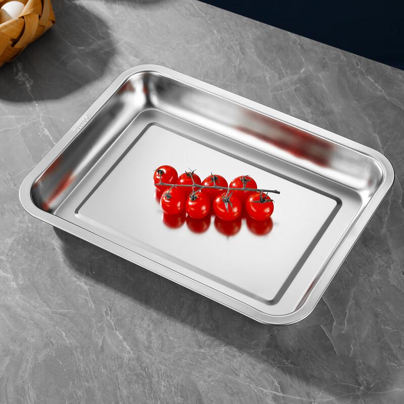 Gourou Food Grade 304 Stainless Steel Deep Rectangular Tray
