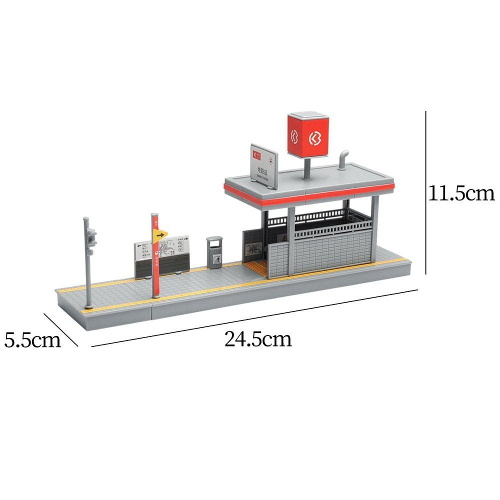 Simulated Metro Station Model Figure Display Architecture Scene Model Kids Toy