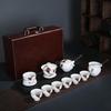 Cha Xun Mutton-fat Jade White Porcelain Kung Fu Tea Set, 11-Piece