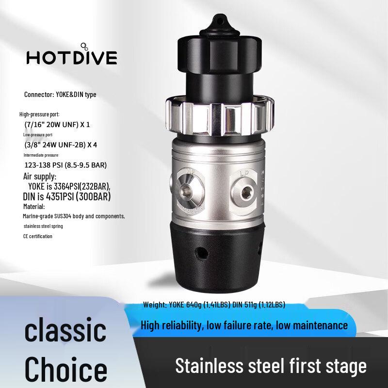 

HOTDIVE S1 Non-Balanced Piston Diving Regulator First Stage